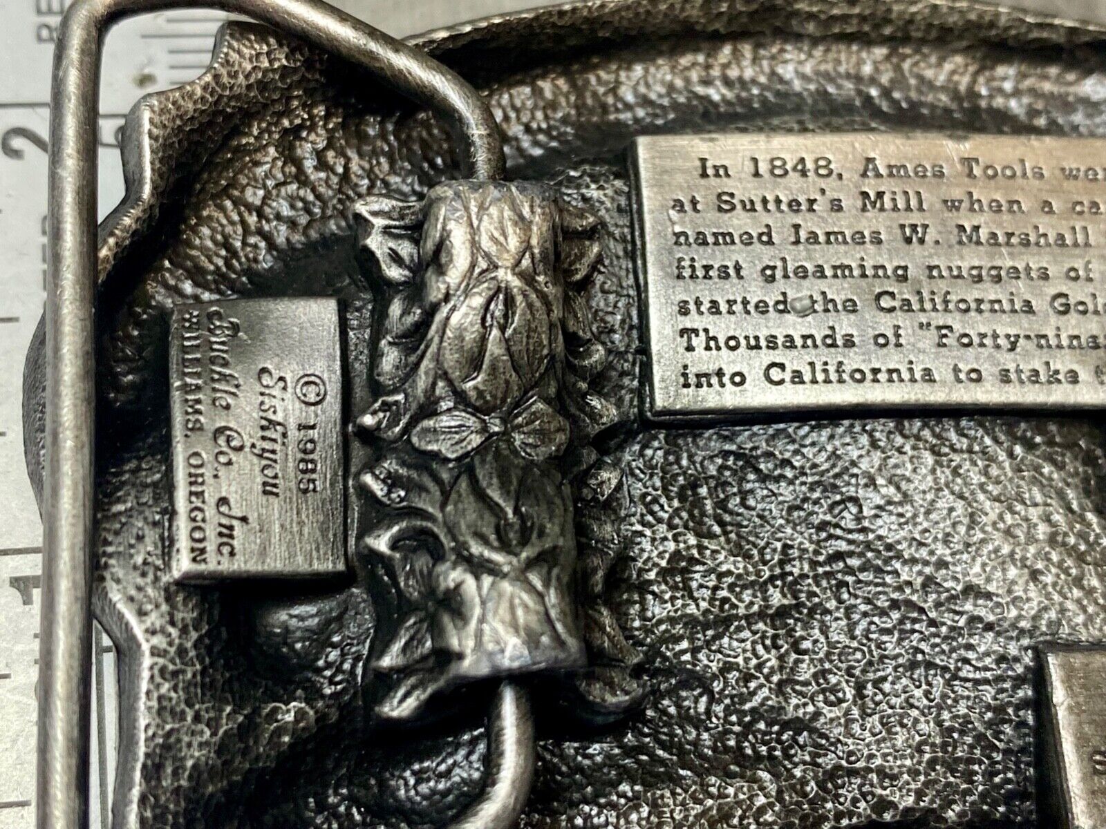 Ames Tools The gold rush of 1849 Vintage 1985 Siskiyou belt buckle