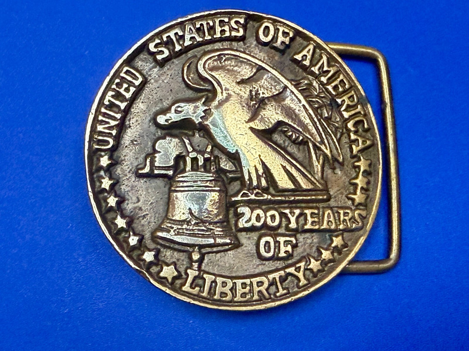 United States Of America 200 Years Of Liberty Solid Brass Belt Buckle Taiwan