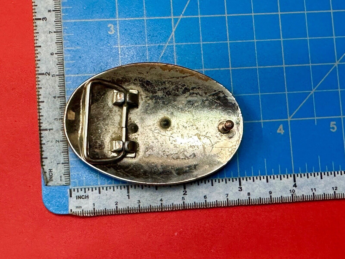 Vintage Cowboy Saddle Bronc 3" wide western oval belt buckle