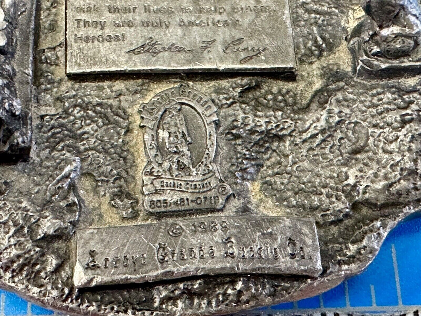 American Fire Fighter Commemorative Hook & Latter Arroyo Grande belt buckle