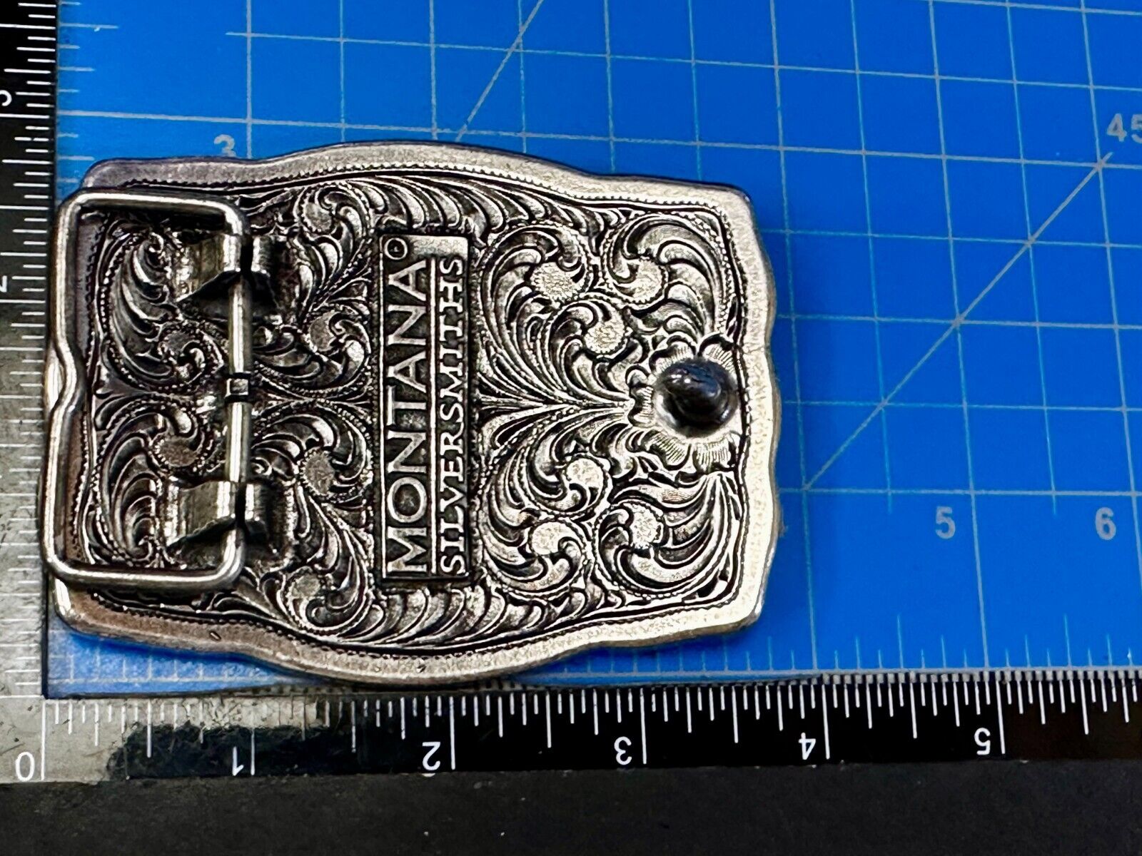 Patriotic American Flag USA Flower Swirl Western Belt Buckle Montana Silversmith