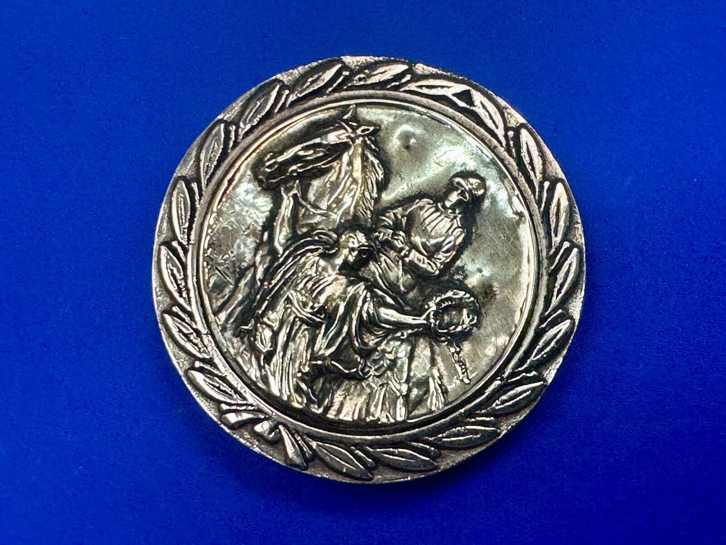Unique Horse & polo Rider Dress Belt Buckle - Vintage 70s Baron Brass Taiwan