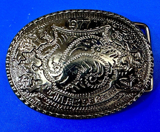 vintage cowboys cowgirls black color floral theme oval belt buckle