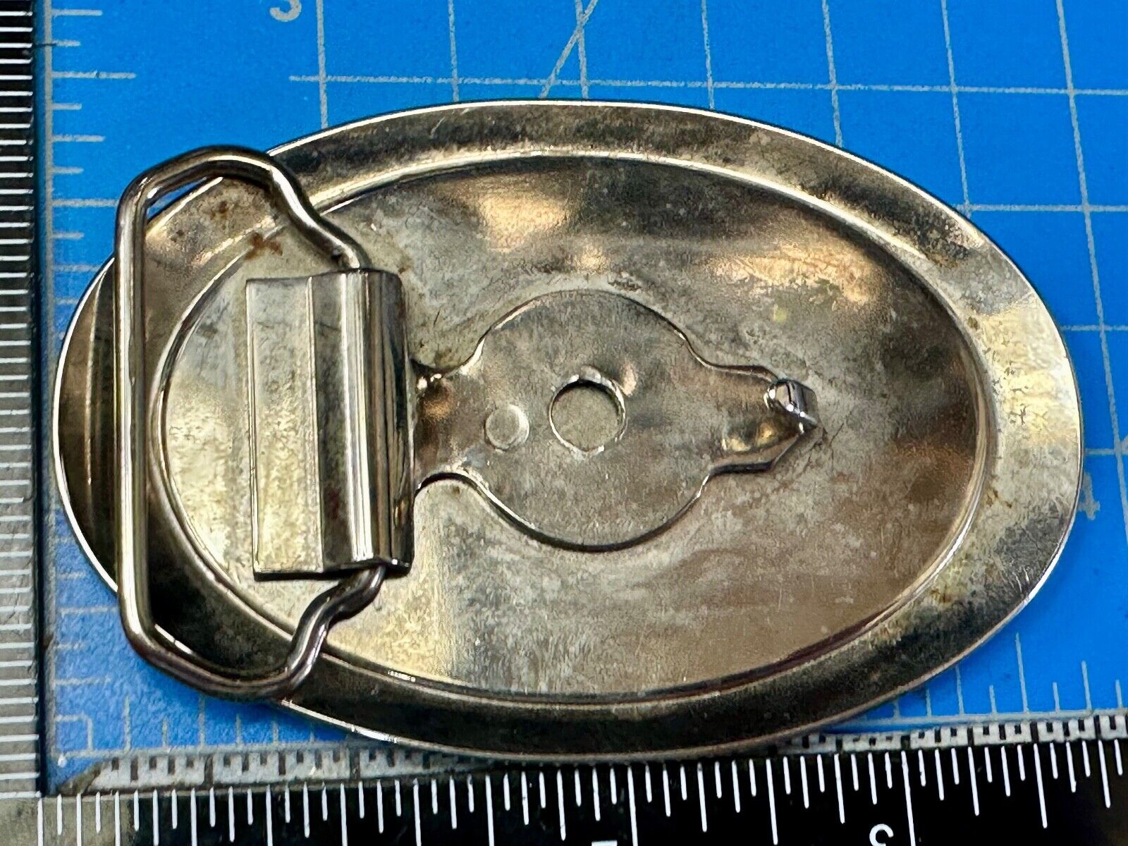 Artisan Trail Car Engine on retro swirl background Vintage Oval Belt Buckle