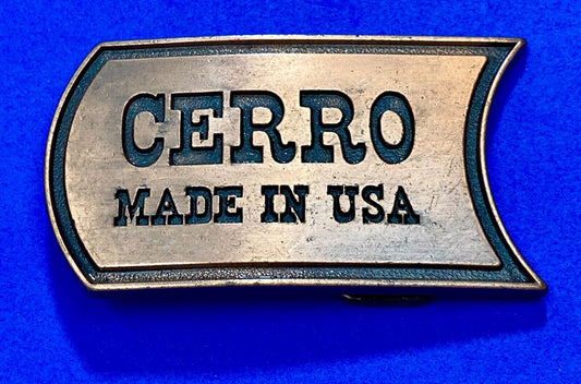 Vintage advertisement promo - Cerro, Made in USA company belt buckle