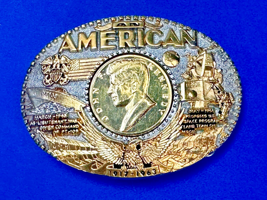 American John F Kennedy President Coin Belt Buckle First Edition #2173 ADM