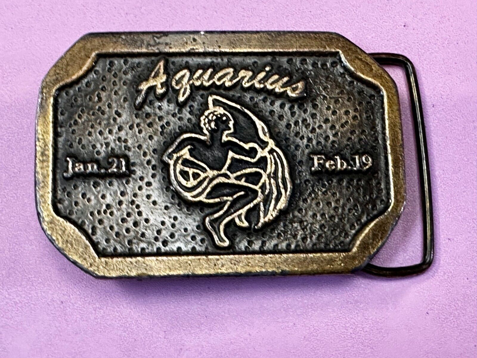 AQUARIUS Jan 21 - Feb 19  Horoscope Astrological Zodiac Cal Metals Belt Buckle