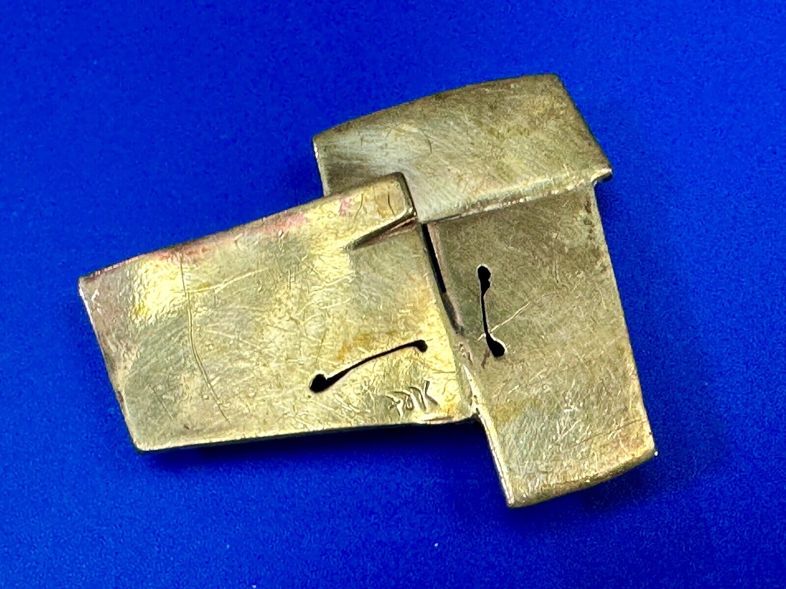 Artisan Brass Abstract Crumpled Paper Art Hippy Belt Buckle