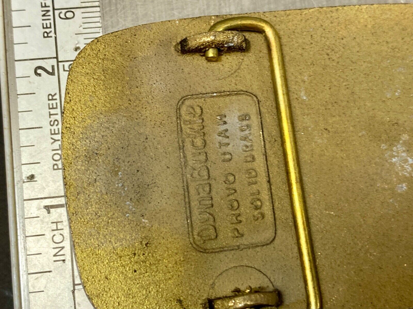Vintage HAWCO MFG Co solid brass Dynabuckle belt buckle