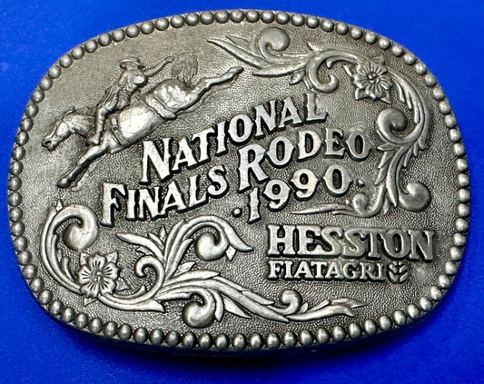 1990 ADM NATIONAL FINALS RODEO ADULT SIZE  NFR NOS WESTERN COWBOY BELT BUCKLE