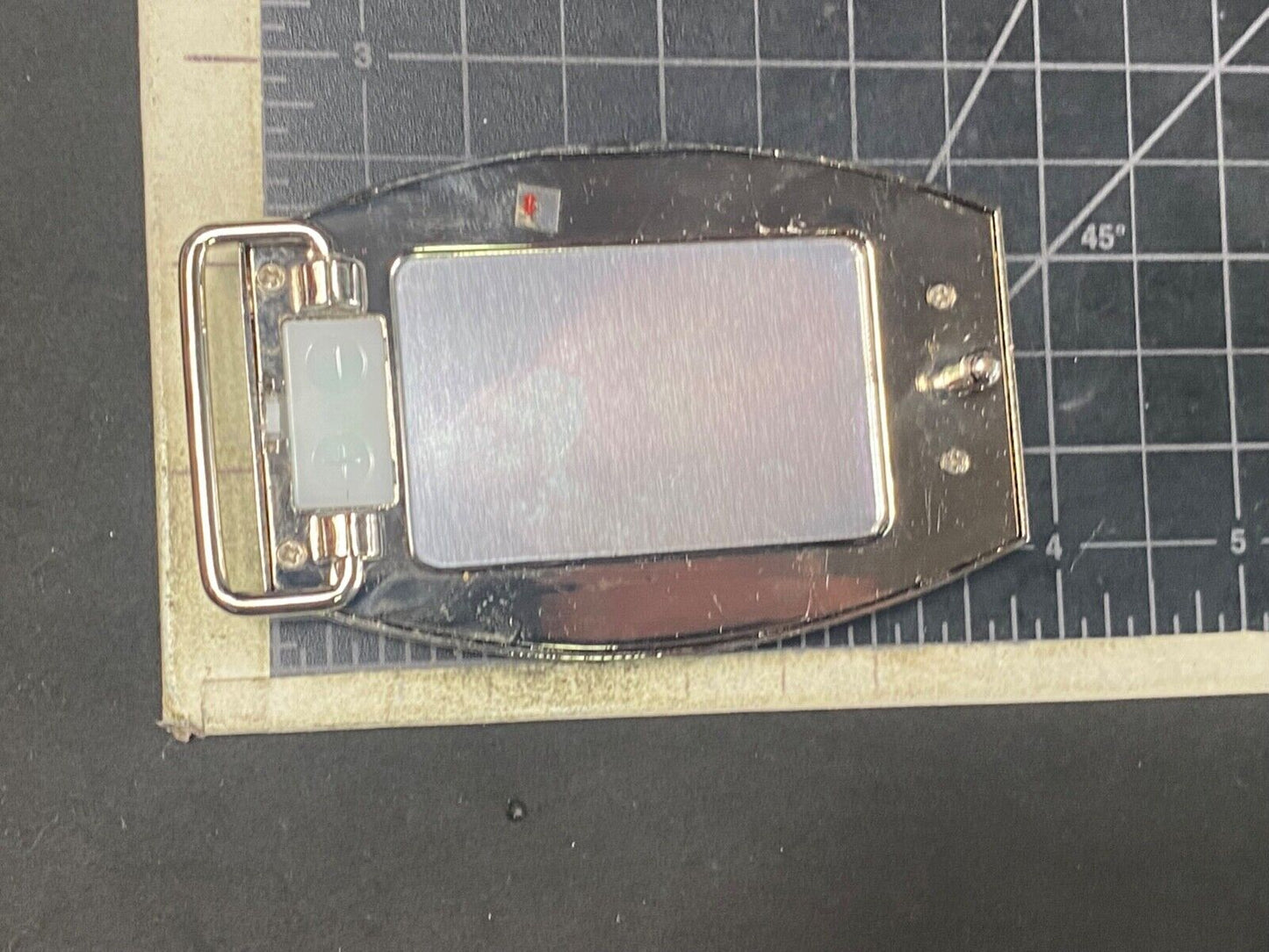 unique Mirrored Guadalupe with rhinestones silver color Hologram belt buckle