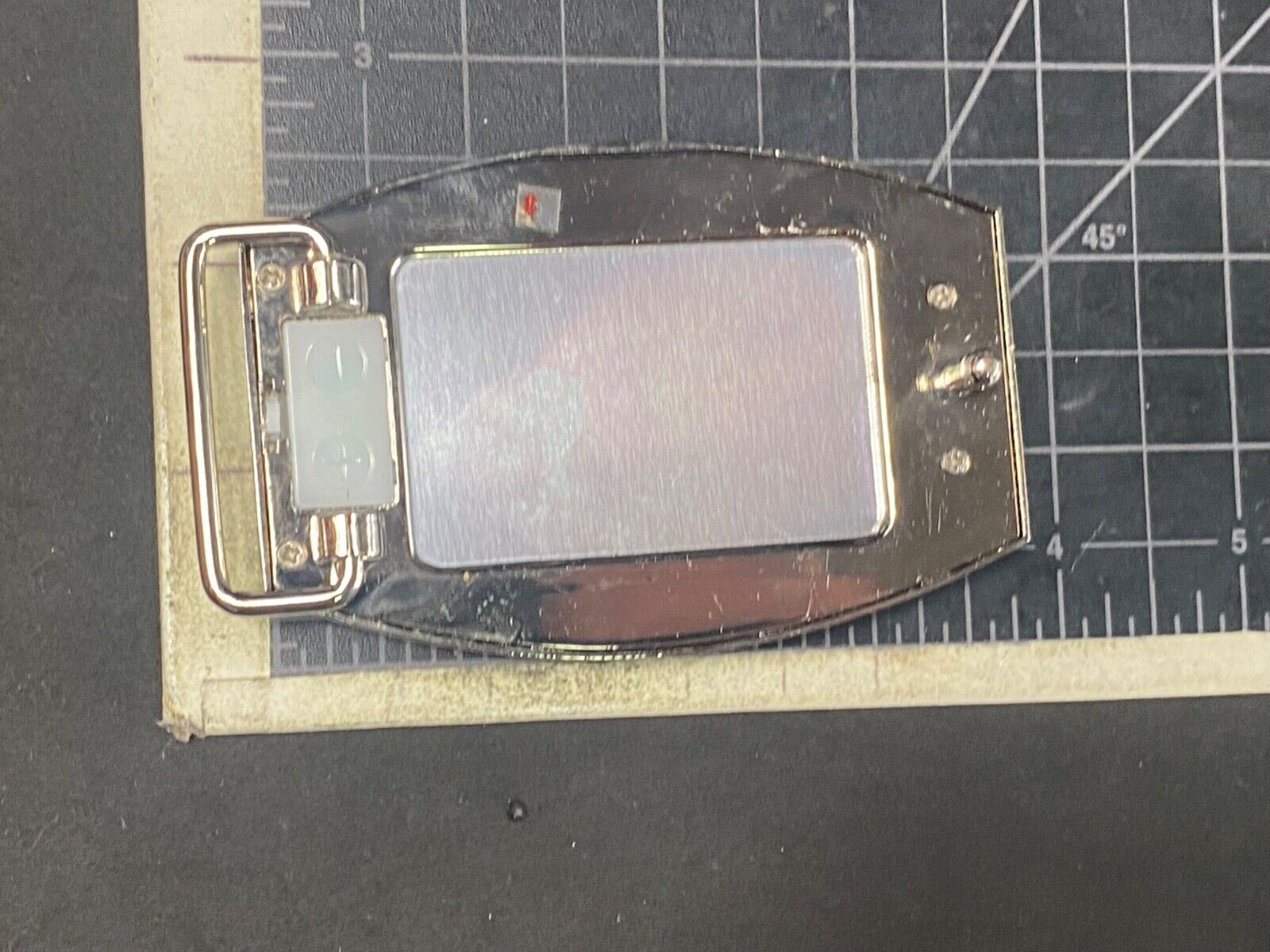 unique Mirrored Guadalupe with rhinestones silver color Hologram belt buckle