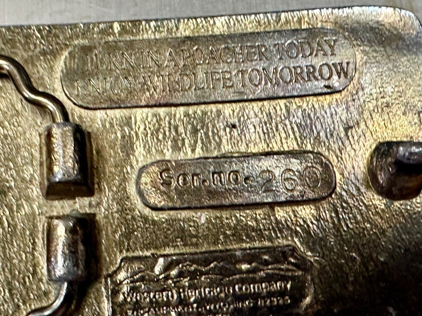 Turn in a Poacher Enjoy wildlife tomorrow TIP line hunting RARE belt buckle