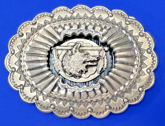 The Great Wolf - Native American Indian Feathers USA made Legends belt buckle