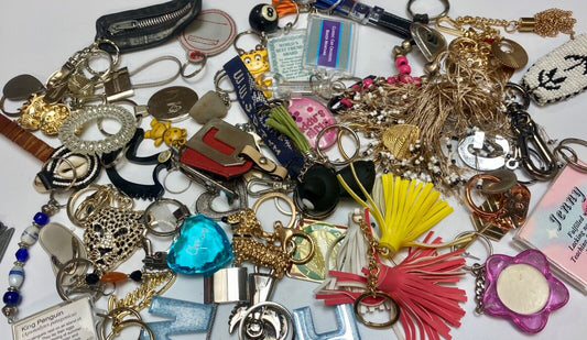 36 Oz Mixed Keychains Resale Bulk Lot, Junk Drawer Grab Bag - Perfect Gifts!