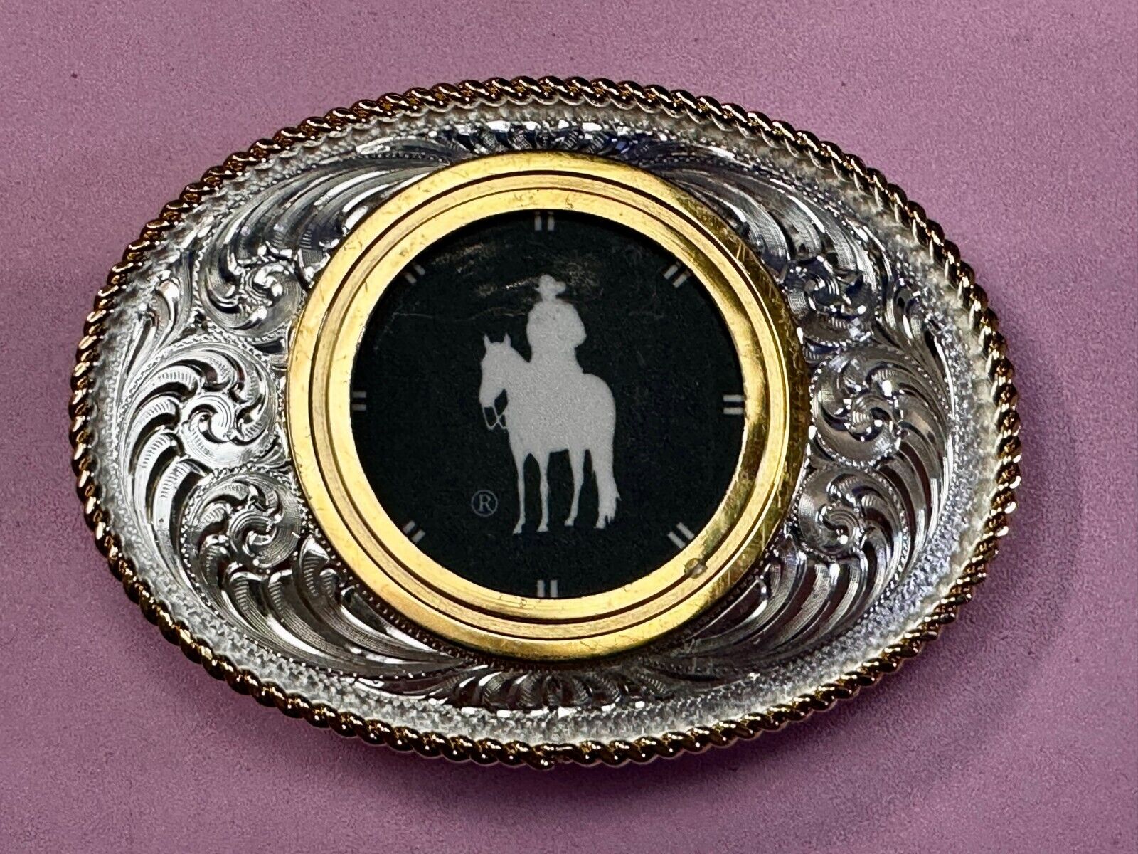 Vintage Blank Coin CollectorsTwo Tone Vintage Montana Silversmith Belt Buckle
