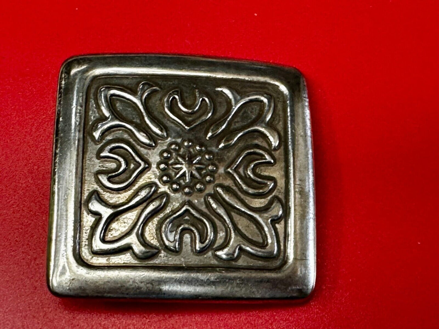 Tribal Ethnic Pattern Hippy Boho Silver Tone Belt Buckle Made in Taiwan