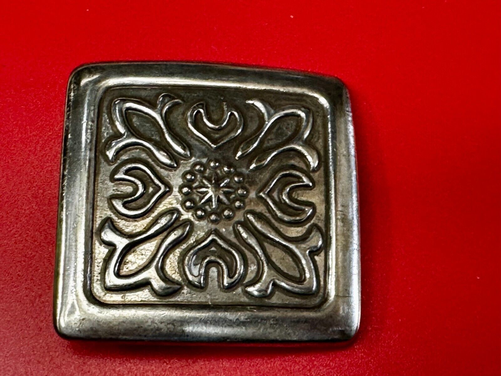 Tribal Ethnic Pattern Hippy Boho Silver Tone Belt Buckle Made in Taiwan