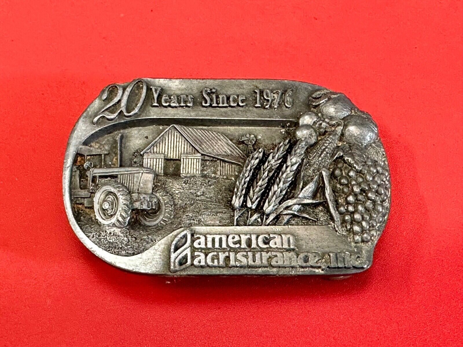 American Agrisurance Inc Farmers Insurance company 20 year 1976 96 belt buckle