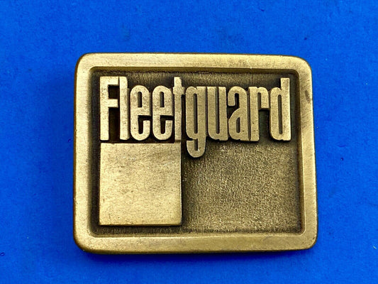 Vintage Fleetguard Construction Equipment Company Advertising Belt Buckle 