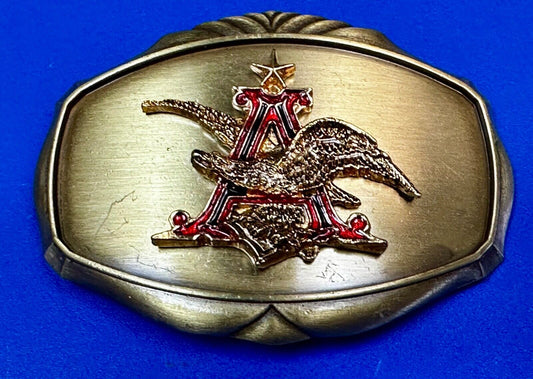 Anhesier Busch Beer Vintage 1970's Raintree western framed Belt Buckle