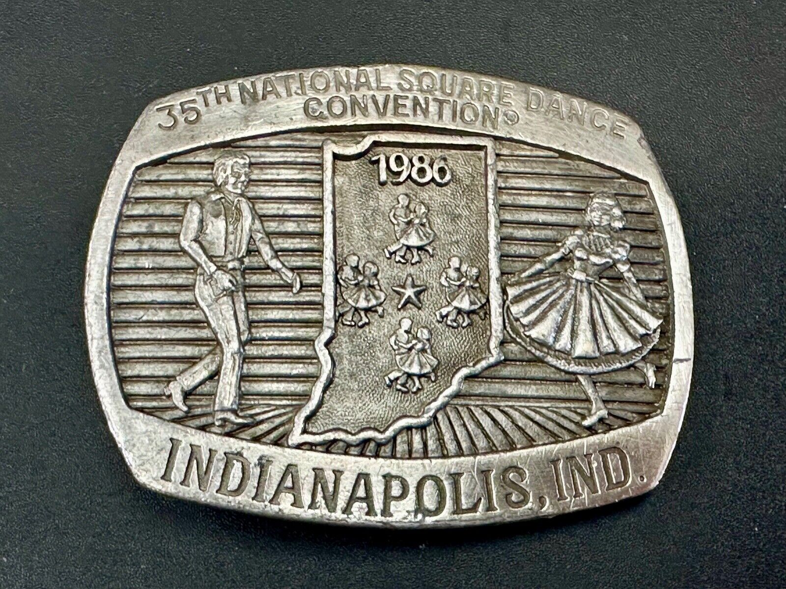 35th National Square Dance Convention 1986 Indianapolis IN Vintage belt buckle