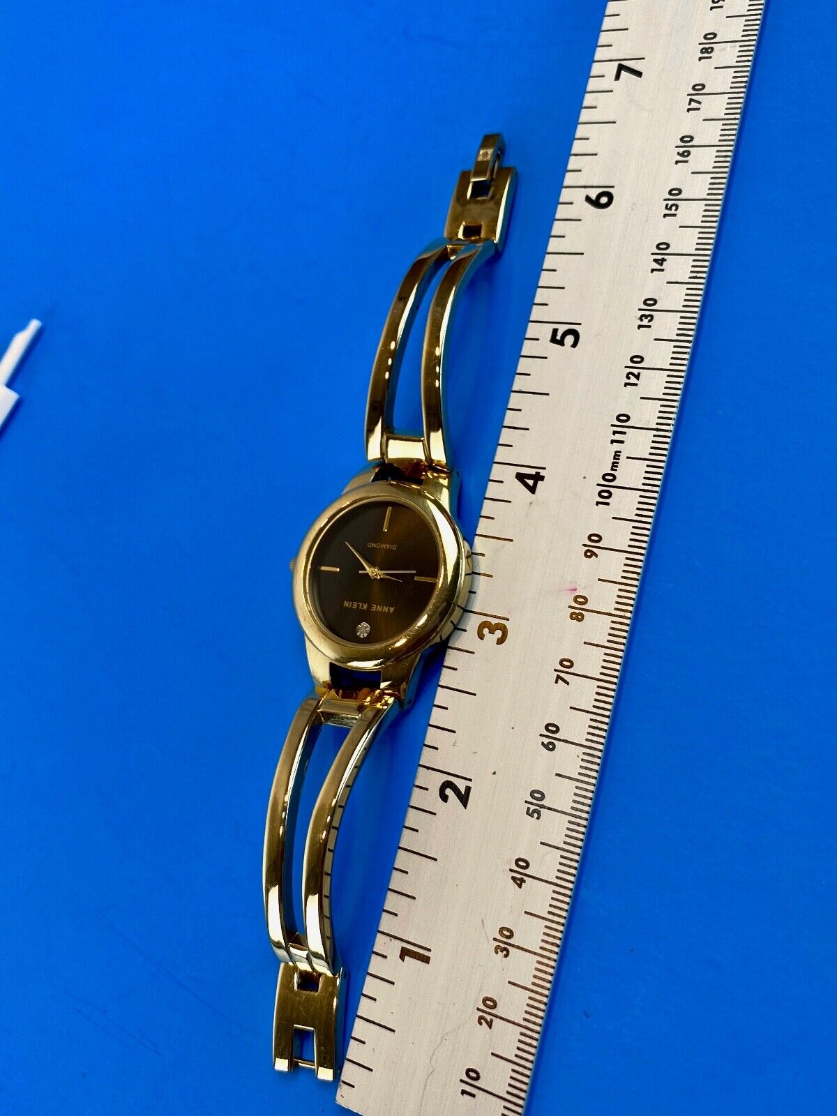 AK Annie Klein DIAMOND women's quartz watch black face - fresh battery 