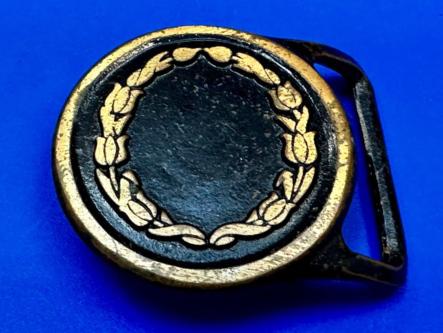 Valleau Studio Olive Branch Floral Theme  Saugatuck Michigan brass belt buckle
