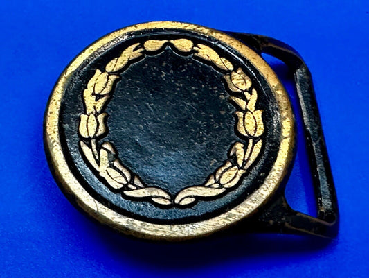 Valleau Studio Olive Branch Floral Theme  Saugatuck Michigan brass belt buckle