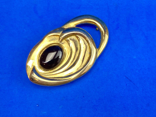 VINTAGE ABSTRACT ARTWORK GOLD TONE BACK CENTERPIECE  BELT BUCKLE Ginnie Johnson