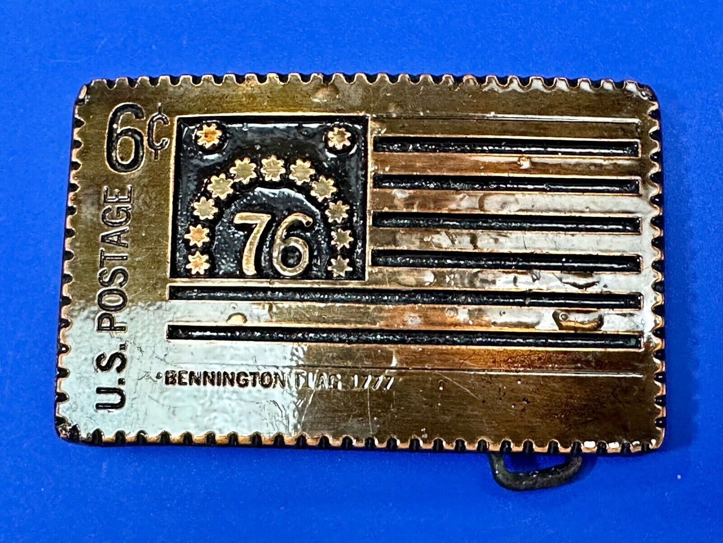 US STAMP Bicentennial celebration America figural belt buckle by Oden