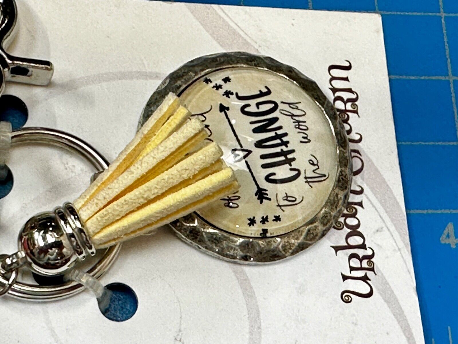 And Off She Went To Change The World Keychain, Key Ring by Urban Charm