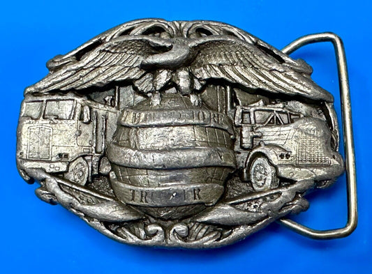 Truckers Semi Drivers Vital Role in the USA Economy 1986 Bergamot Belt Buckle