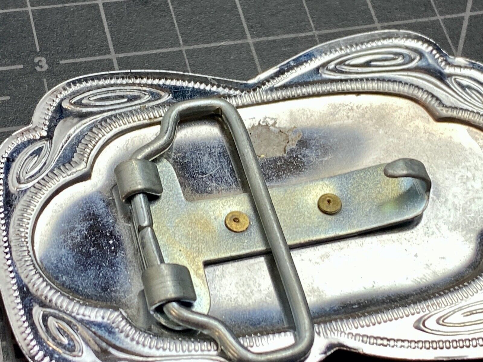 VINTAGE DIMENSIONAL WESTERN HORSE HEAD through HORSESHOE EQUESTRIAN BELT BUCKLE 