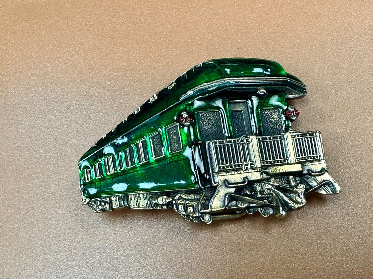 1980 Pullman Train RR Railways collectors GREEN - Great American belt buckle co