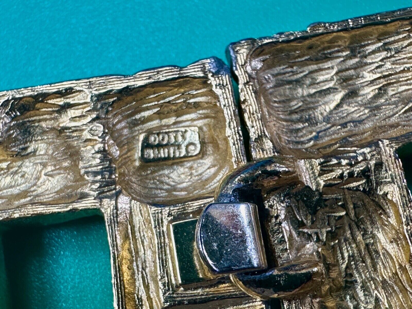 Two piece interconnecting vintage belt buckle by Dotty Smith