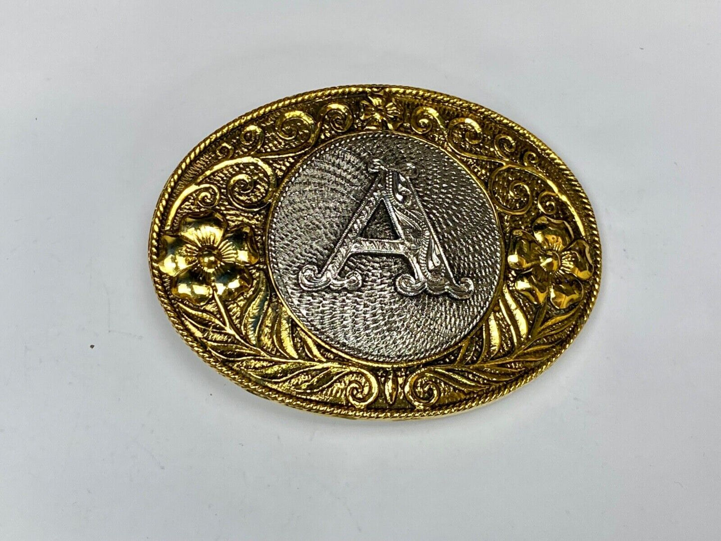 Vintage Letter Initial Monogram A Western Belt Buckle   - E Makers Mark