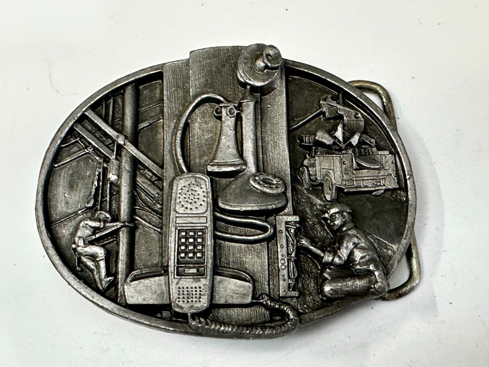 Telephone Lineman Line Electrical Worker Commemorative 1988 Siskiyou Belt Buckle