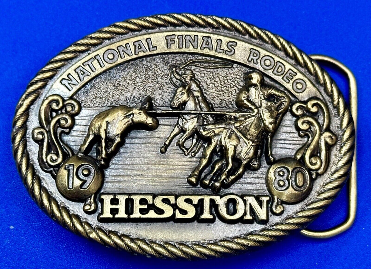 1980 Hesston National Finals Rodeo NFR Collectors Rodeo Cowboy Belt Buckle