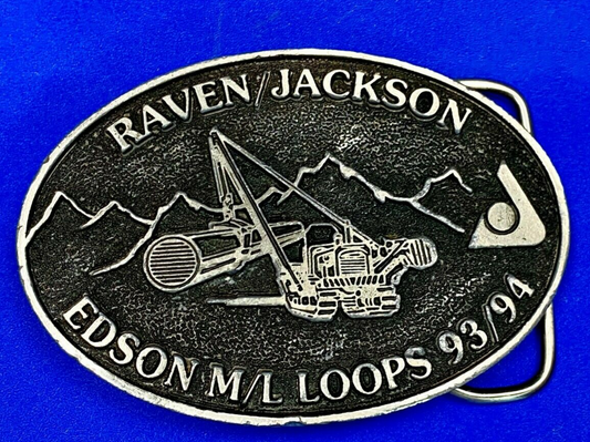 Vintage 90'S  Tree Logging Heavy Machinery Raven Jackson Edison M/L Loops
