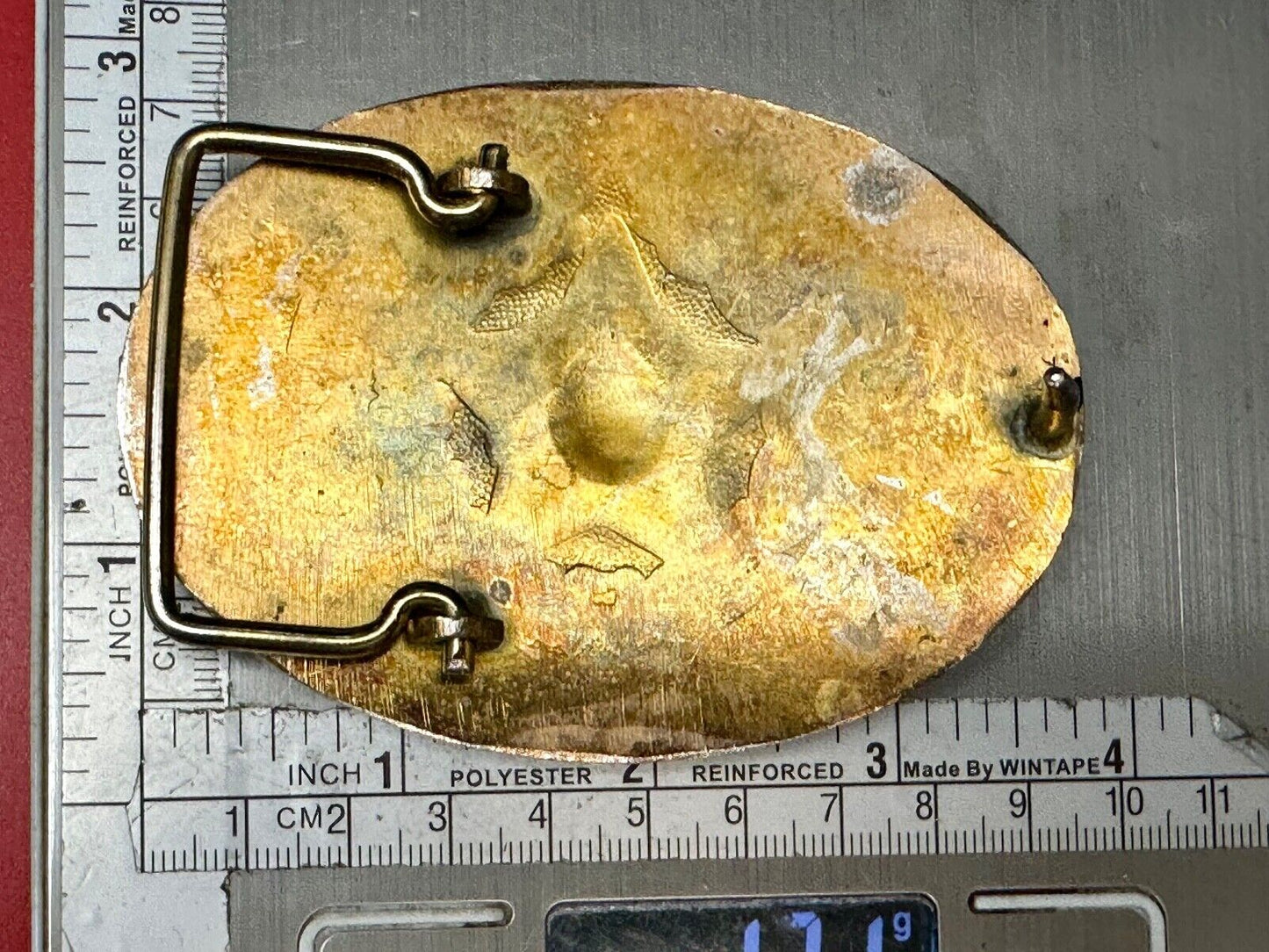 TEXAS State Pride - RAISED 3D STAR centered in brass tone oval Belt Buckle