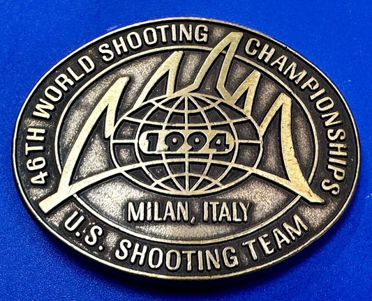 46TH World US Shooting Championship 1994 Milan Italy Commemorative Belt Buckle