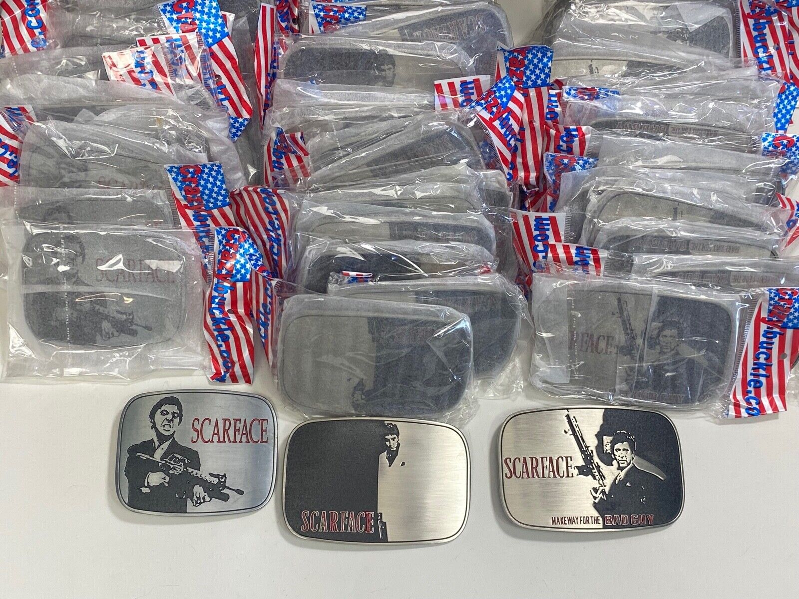 50 Pack Scarface Movie Tony Montana belt buckle - Resale Gifts Lot of 3 types