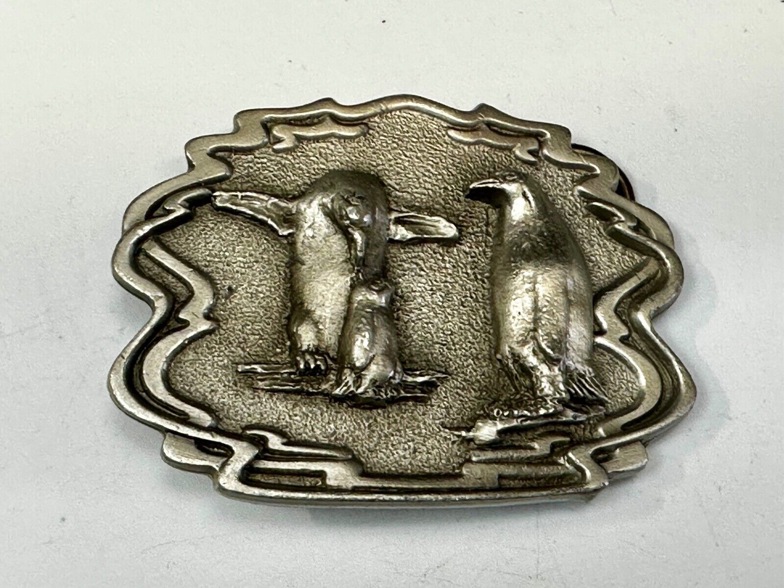 Adorable Penguins Vintage 1993 Great American Products Belt Buckle