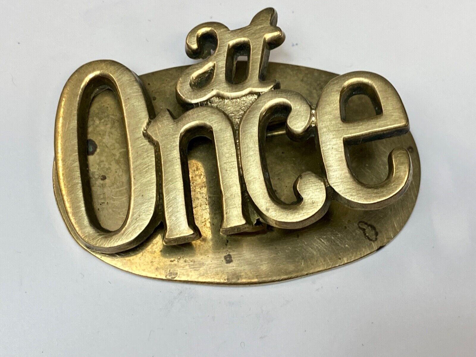 AT ONCE -  Desk Organizer Clip 3.5" x 2" LARGE Vintage Solid Brass paper holder