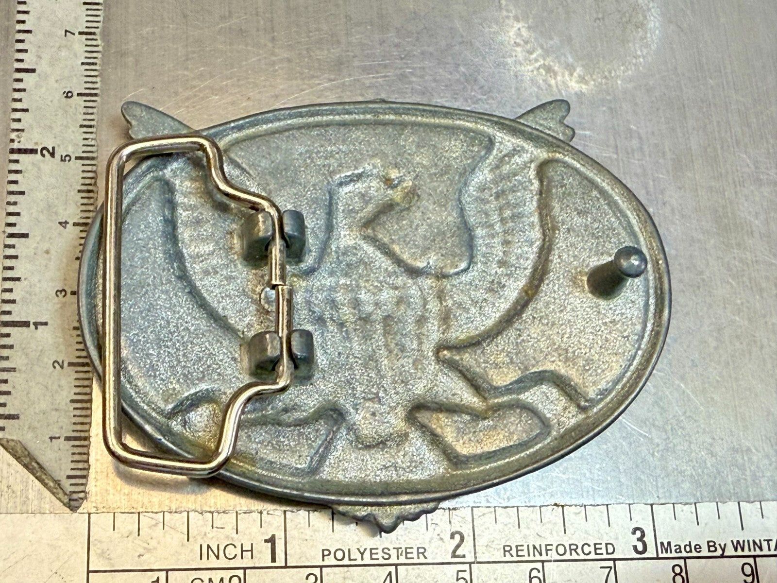 American Eagle E Pluribus Unum Patriotic Seal Military Retro Colors Belt Buckle