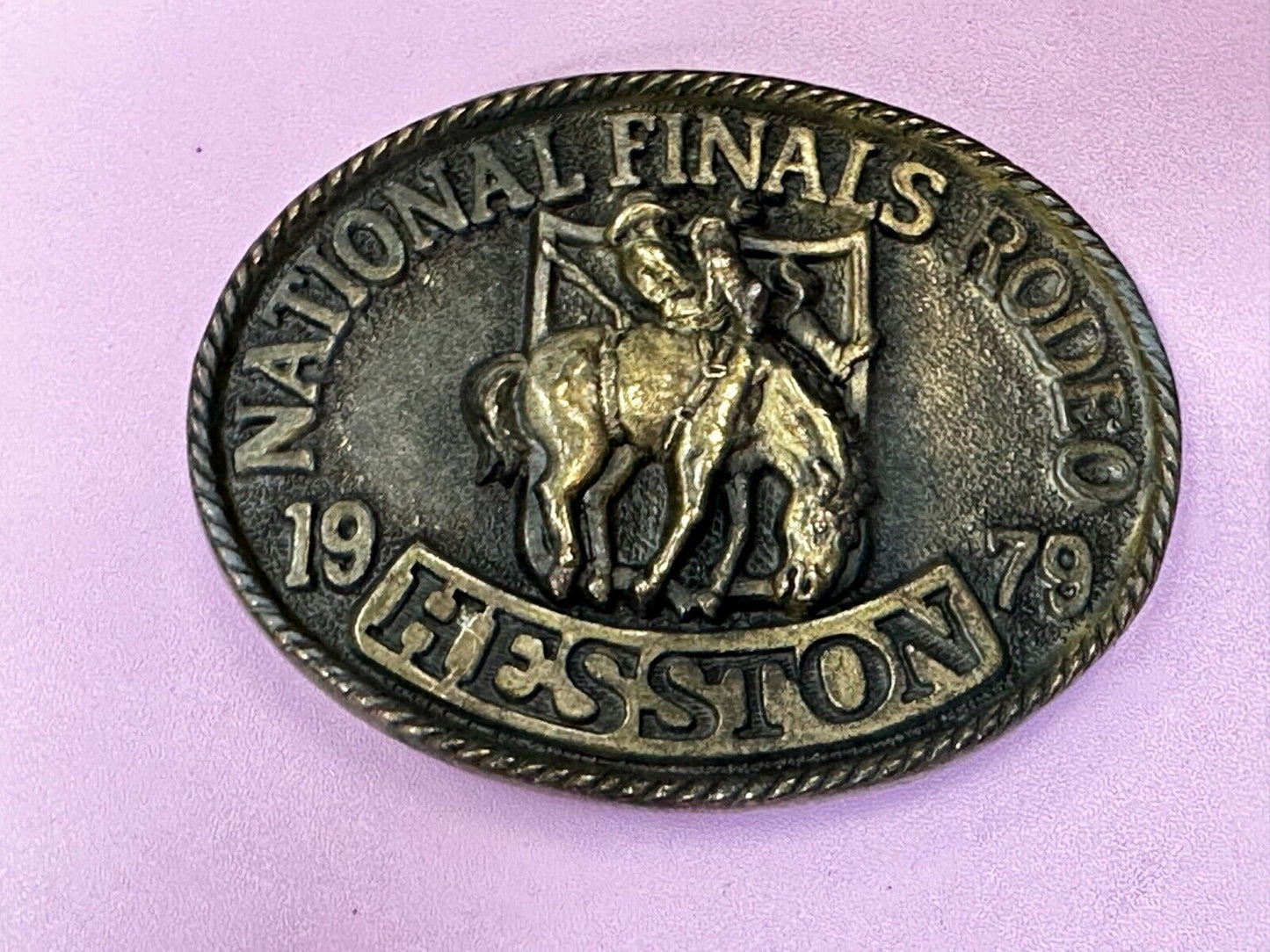 1979 NFR National Finals Rodeo Hesston Fifth Edition Commemorative Belt Buckle