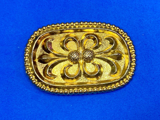 Vintage Beautiful Gold Color Victorian Pattern Scarf Clip 