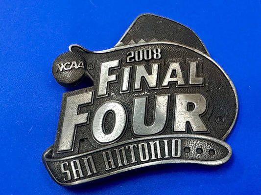2008 Final Four Basketball Tourney Commemorative San Antonio Texas Belt Buckle