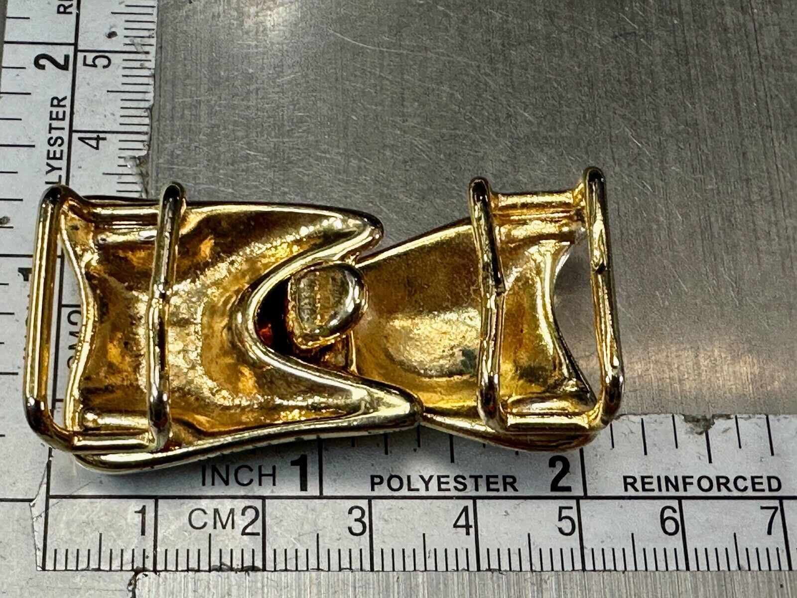 Two piece gold tone Retro shape style interconnecting vintage belt buckle